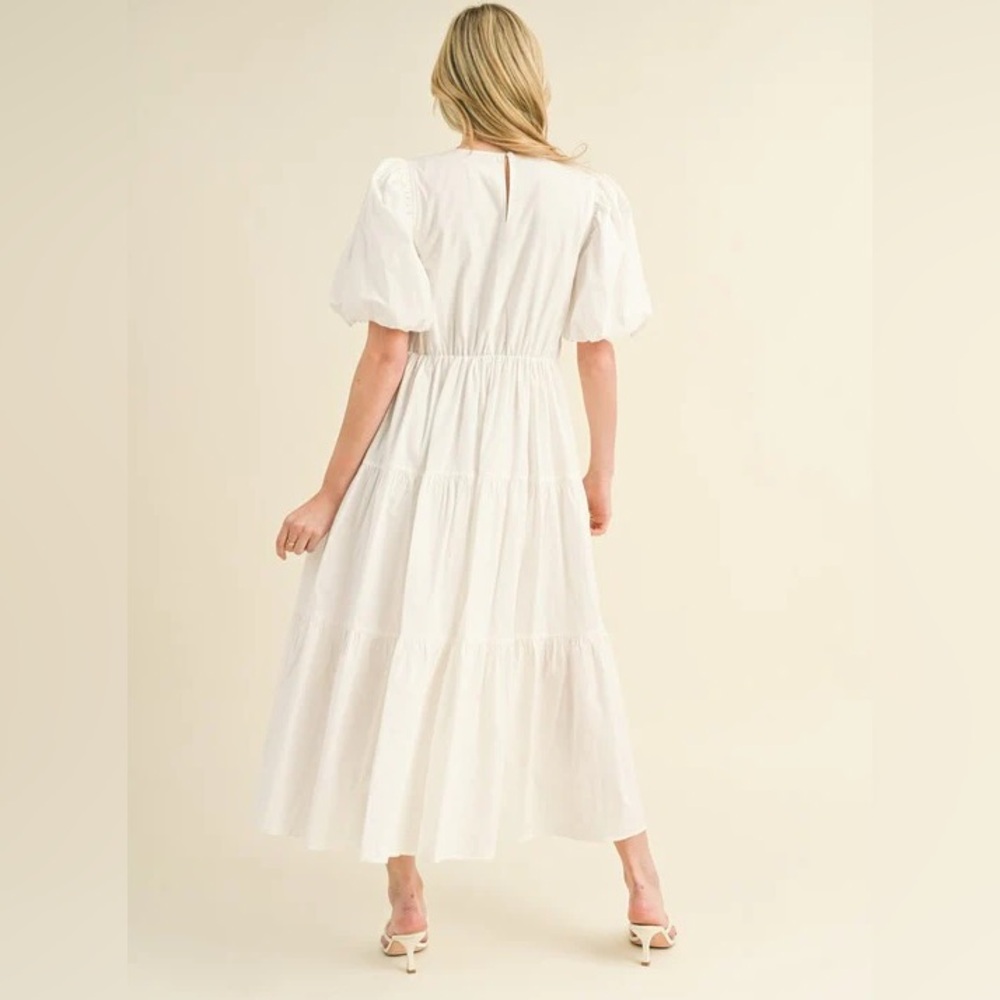 Crochet Tiered Midi Dress - Picture 2 of 6